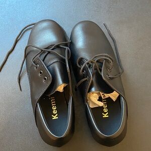 Keemi Black Leather Ballroom Dance Shoes for Men